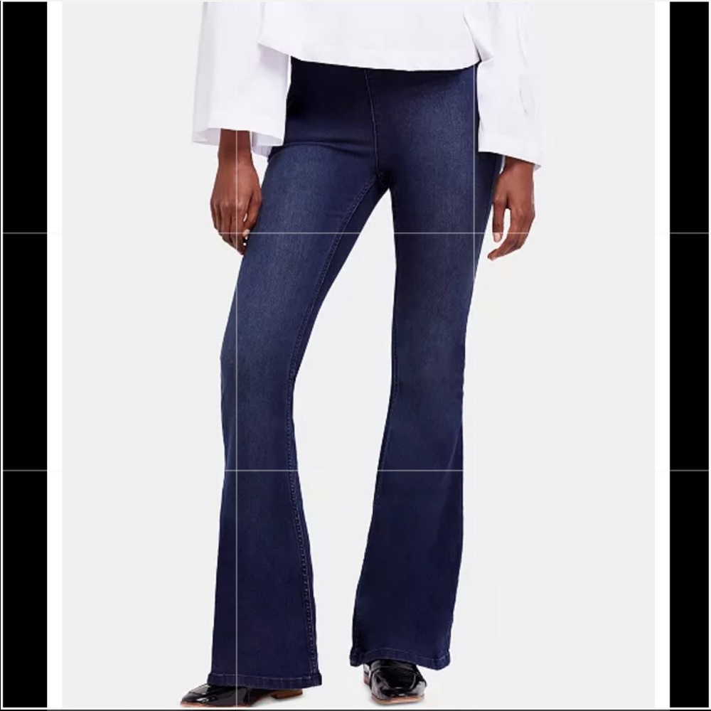 🔵🎉HP “NWT” TALL GIRLS DREAM FLARE LEG BANANA REPUBLIC DARK WASH TROUSERS - Picture 6 of 15